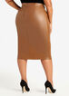 Notch Hi Rise Faux Leather Skirt, Mocha image number 1