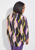 Abstract Print Tie Neck Shirt, Multi image number 1