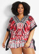 Red Embellished Abstract Caftan, Red image number 0