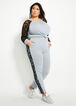 Colorblock Lace Side Jogger, Heather Grey image number 2