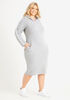 Trendy Plus Size Side Stripe Cute Athleisure Knit Plus Size Jersey Dress image number 0