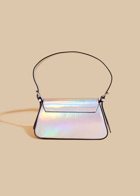Iridescent Faux Leather Bag, Silver image number 2