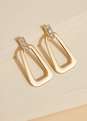 Crystal Gold Tone Earrings, Gold image number 1