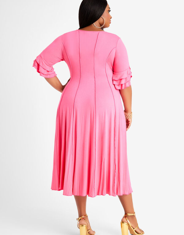 Tall Seamed Keyhole Maxi Dress, Fandango Pink image number 1