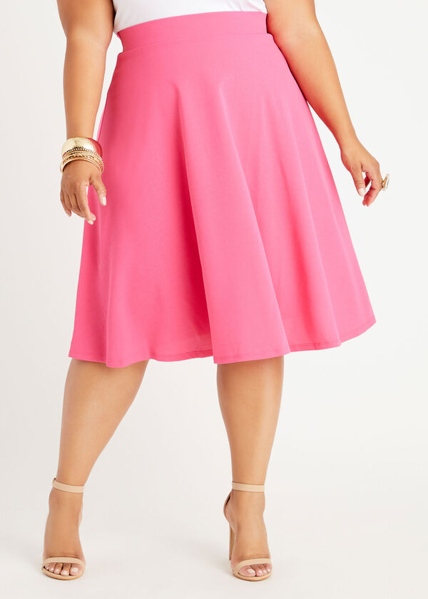 Draped High Waist Crepe Skirt, Fandango Pink image number 0