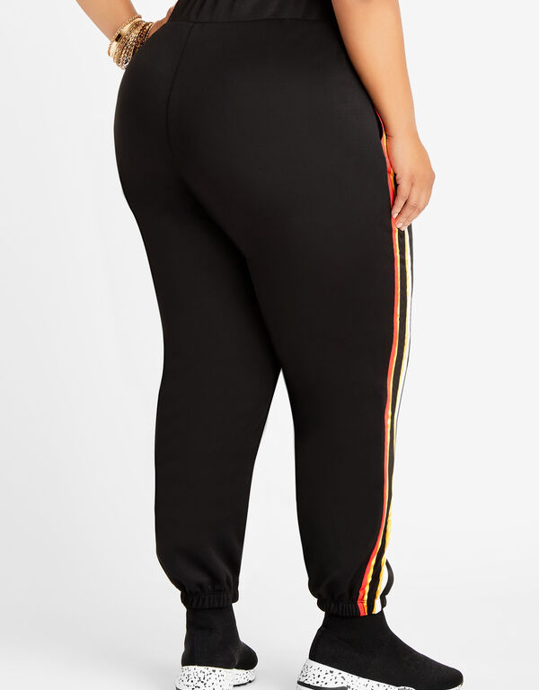 Pull On Athleisure Jogger, Black Combo image number 1