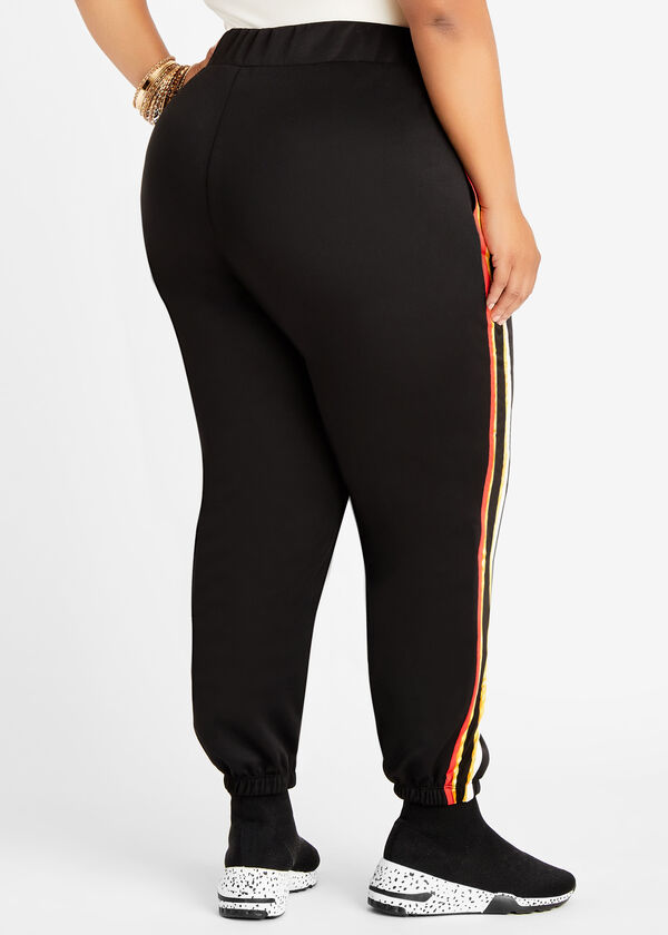 Pull On Athleisure Jogger, Black Combo image number 1