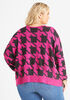 Houndstooth Knotted Sweater, Fuchsia Red image number 3