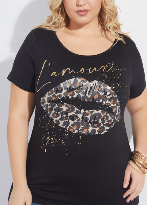 L'Amour Graphic Tee, Black image number 2