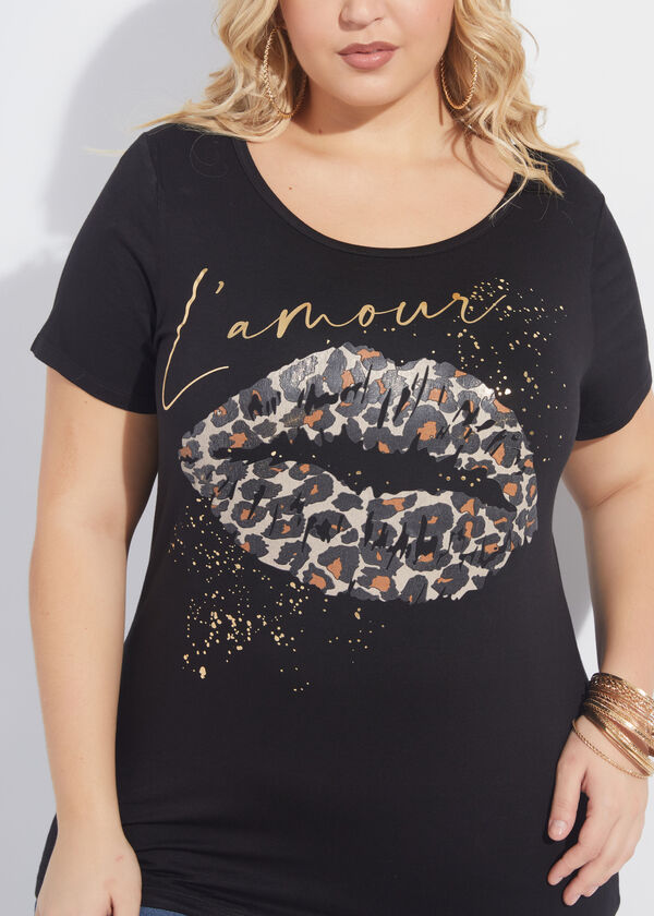 L'Amour Graphic Tee, Black image number 2