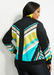 Stripe Colorblock Scuba Jacket, Black Combo image number 1