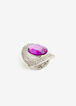 Oversize Stone & Pave Stretch Ring, Purple Magic image number 0