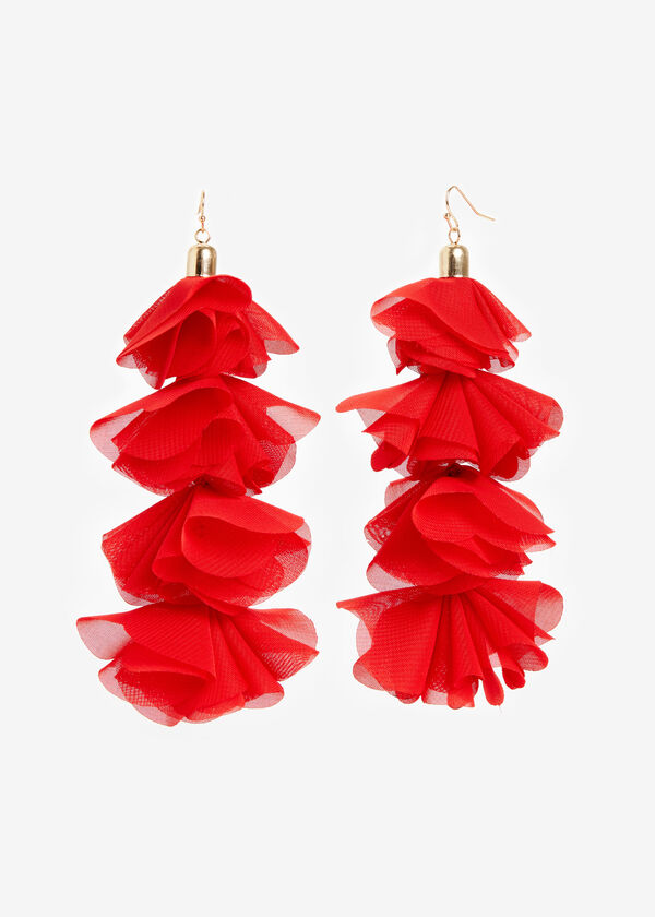 Chiffon Flower Drop Earrings, Barbados Cherry image number 0