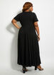Knit Godet Ruffle Trim Maxi Dress, Black image number 1