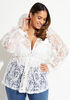 Hooded Corded Lace Jacket, White image number 0