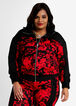 Floral Scuba Athleisure Jacket, Barbados Cherry image number 0