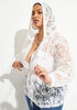 Hooded Corded Lace Jacket, White image number 3
