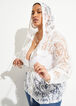 Hooded Corded Lace Jacket, White image number 3