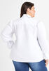 Ruffle Trimmed Cotton Blend Shirt, White image number 1