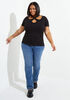 Ribbed Crisscross Top, Black image number 2
