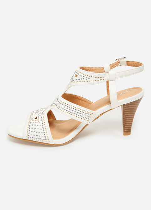 Sole Lift Wide Width Cutout Sandal, White image number 1