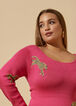 Leopard Midi Sweater Dress, Bright Rose image number 2
