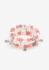 Pink Ribbon Charm Stretch Bracelet, Silver image number 0