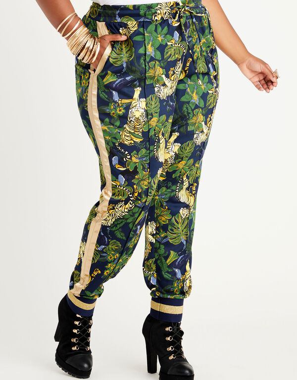 Printed Jersey Track Pants, Multi image number 0