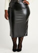 Belted Faux Leather Midi Skirt, Black image number 0