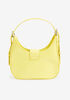 Buckled Faux Leather Shoulder Bag, Yellow image number 1
