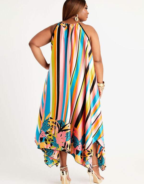 Chain Neck Scarf Maxi Dress, Multi image number 1
