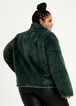 Faux Fur Mock Collar Coat, Green image number 1