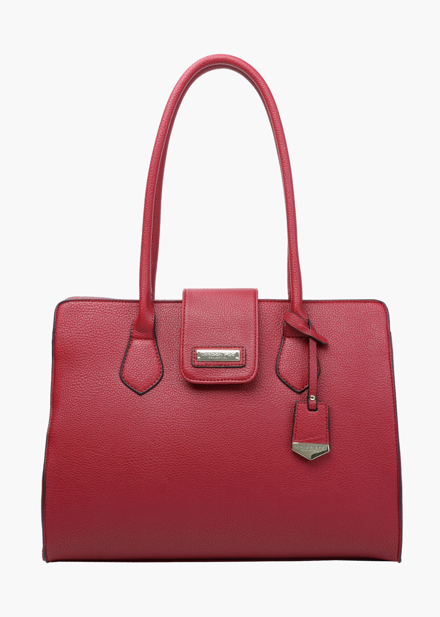 Trendy Designer London Fog Simonne Faux Leather Satchel Luxe Handbags