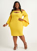 Cold Shoulder Cutout Sheath Dress, Nugget Gold image number 0