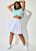 Plus Size Curvy Girl French Terry Polo Crop Top Pleated Tennis Skirt image number 0