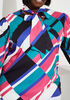 Striped Tie Neck Blouse, Multi image number 2
