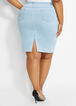Rhinestone Front Denim Skirt, Blue image number 1