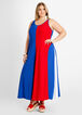 Tall Colorblock Flared Maxi Dress, Surf The Web image number 0