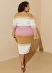 Striped Belted Sweater Dress, Foxglove image number 5