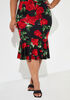 Knotted Floral Bodycon Dress, Black Combo image number 3