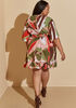 Abstract Print Faux Wrap Dress, Multi image number 1