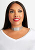 Crystal Silver Tone Choker, Silver image number 0