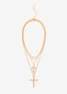 Gold Layer Cross Choker Necklace, Gold image number 0
