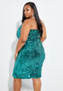 Strapless Sequined Bodycon Dress, Green image number 1