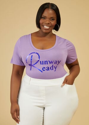 Runway Ready Graphic Tee, LILAC image number 0