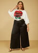Rose Print Satin Jumpsuit, Black Combo image number 0