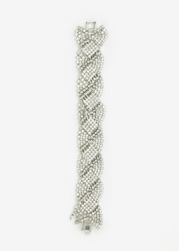 Crystal Cluster Bracelet, Silver image number 1