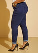 Ankle Cuff Mid Rise Skinny Jeans, Dk Rinse image number 2