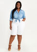 Iconic Pull On Bermuda Denim Shorts, White image number 2