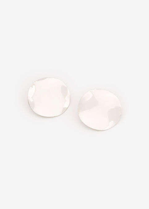 Silver Disc Clip On Earrings, Silver image number 0